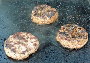 Burn burgers on stone 1