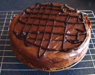 Dark Chocolate Cheesecake with Red Chile Ganache - Burn Blog