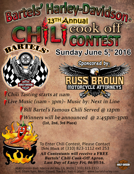 2016 bartels chili cook off