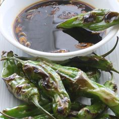 Shishitos in soy