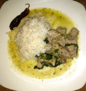 Wild Boar with Purslane in Tomatillo sauce (1)