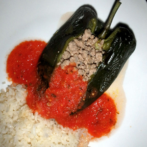 Lamb on Poblanos with Caldillo