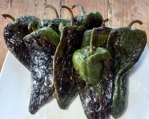 Roasted poblanos