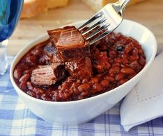 Pulled Pork and Beans with Cinnamon BBQ Sauce