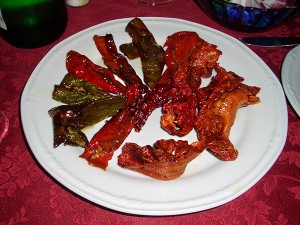 Peperoni di Senise: fresh/braised and dried/fried (Cruschi)