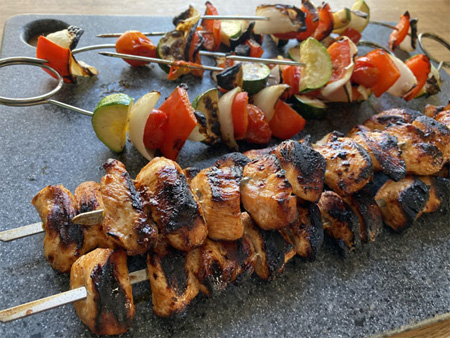 Sweet Soy Chicken Kabobs and Grilled Vegetables - Burn Blog