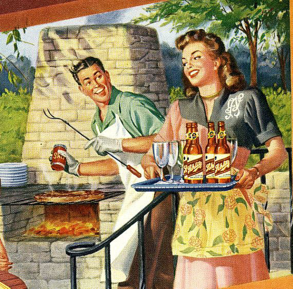 1947 schlitz bbq ad