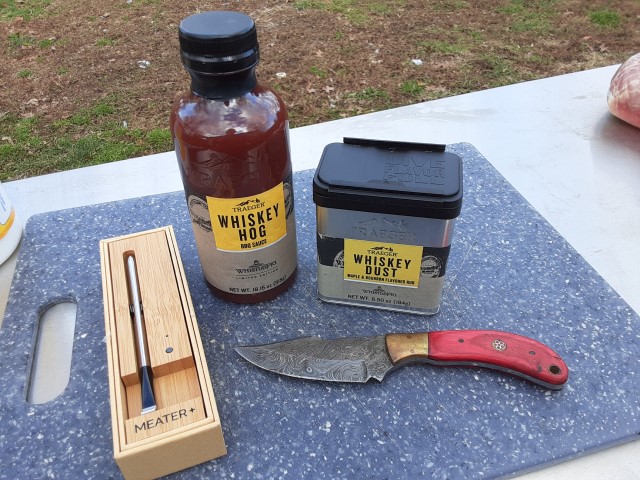 MEATER Plus and TRAEGER maple on cutting board